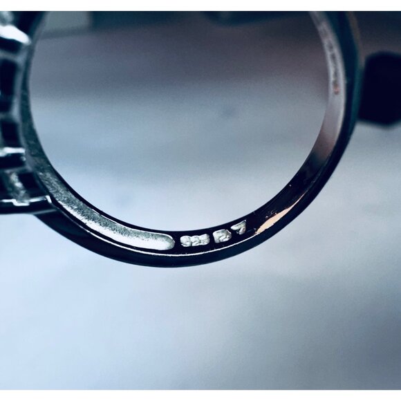 Vintage 925 Sterling Silver Five Stone CZ Band Ring Size 6.75 Estate Jewelry - Picture 11 of 11